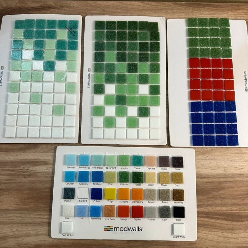 Modwalls Brio Glass Mosaic Tile Sample Lot 4 Gradient Color Palette Craft art